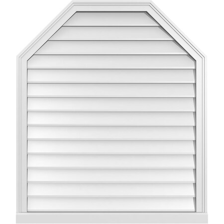 Ekena Millwork Octagonal Top Surface Mount PVC Gable Vent w/ 2"W x 2"P Brickmould Sill Frame, 36"W x 42"H GVPOT36X4203SN